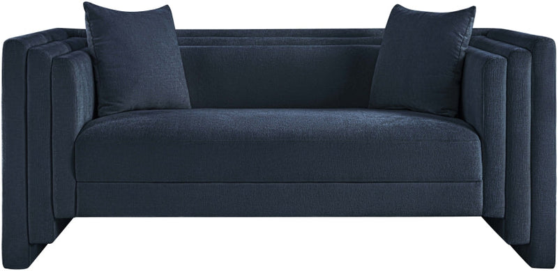Everett 67" Chenille Fabric Upholstered Loveseat in Blue - 44068Navy-L