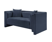 Everett 67" Chenille Fabric Upholstered Loveseat in Blue - 44068Navy-L
