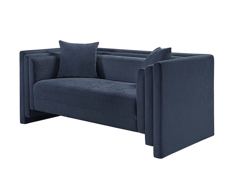 Everett 67" Chenille Fabric Upholstered Loveseat in Blue - 44068Navy-L