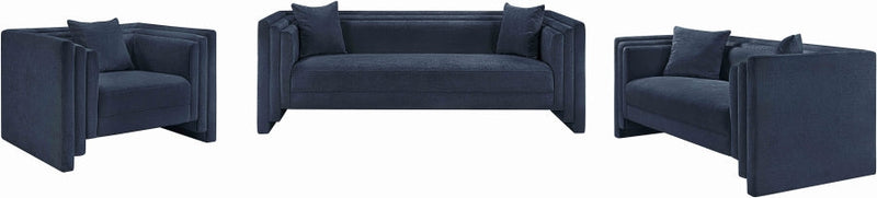 Everett 67" Chenille Fabric Upholstered Loveseat in Blue - 44068Navy-L