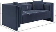 Everett 67" Chenille Fabric Upholstered Loveseat in Blue - 44068Navy-L