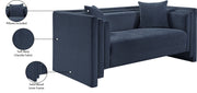 Everett 67" Chenille Fabric Upholstered Loveseat in Blue - 44068Navy-L