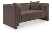 Everett 67" Chenille Fabric Upholstered Loveseat in Brown - 44068Brown-L