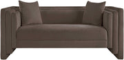 Everett 67" Chenille Fabric Upholstered Loveseat in Brown - 44068Brown-L