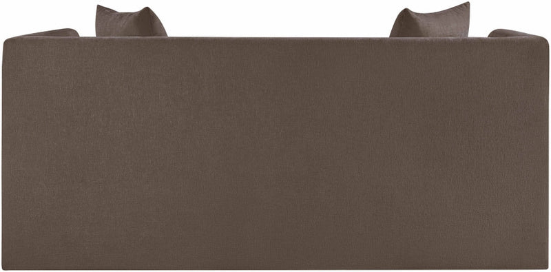 Everett 67" Chenille Fabric Upholstered Loveseat in Brown - 44068Brown-L