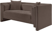 Everett 67" Chenille Fabric Upholstered Loveseat in Brown - 44068Brown-L