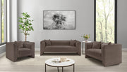 Everett 67" Chenille Fabric Upholstered Loveseat in Brown - 44068Brown-L