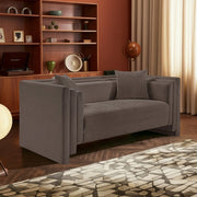 Everett 67" Chenille Fabric Upholstered Loveseat in Brown - 44068Brown-L