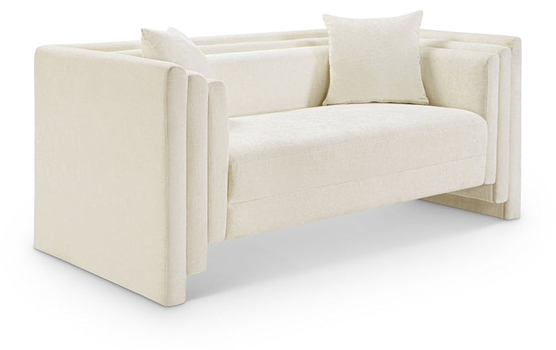 Everett 67" Chenille Fabric Upholstered Loveseat in Cream - 44068Cream-L