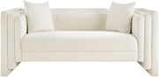 Everett 67" Chenille Fabric Upholstered Loveseat in Cream - 44068Cream-L