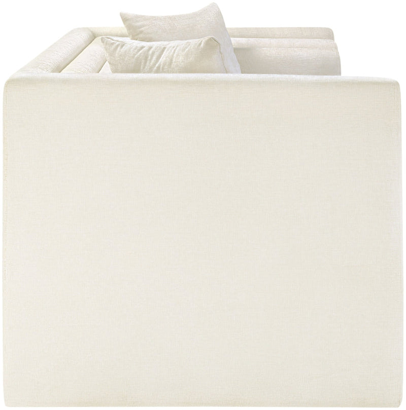 Everett 67" Chenille Fabric Upholstered Loveseat in Cream - 44068Cream-L