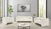 Everett 67" Chenille Fabric Upholstered Loveseat in Cream - 44068Cream-L