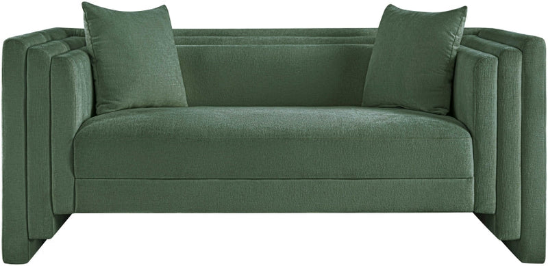 Everett 67" Chenille Fabric Upholstered Loveseat in Green - 44068Green-L
