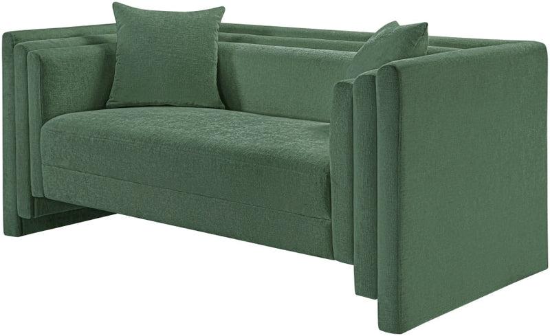 Everett 67" Chenille Fabric Upholstered Loveseat in Green - 44068Green-L