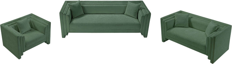 Everett 67" Chenille Fabric Upholstered Loveseat in Green - 44068Green-L