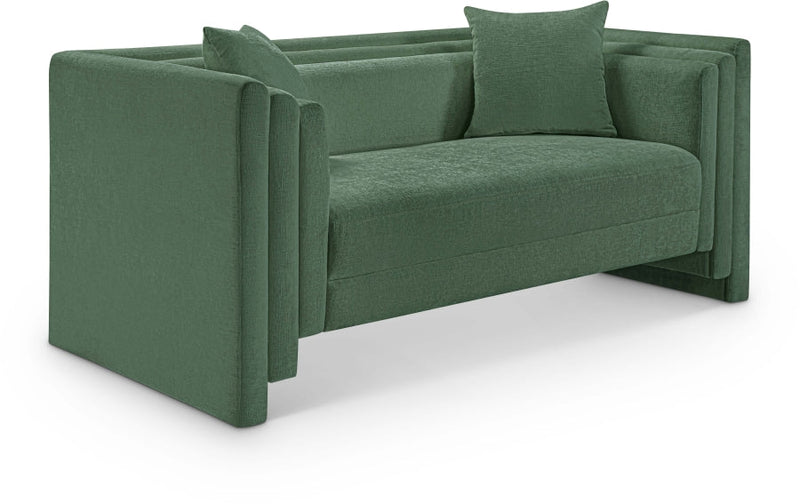 Everett 67" Chenille Fabric Upholstered Loveseat in Green - 44068Green-L