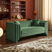 Everett 67" Chenille Fabric Upholstered Loveseat in Green - 44068Green-L