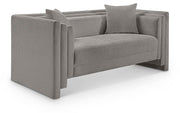 Everett 67" Chenille Fabric Upholstered Loveseat in Grey - 44068Grey-L
