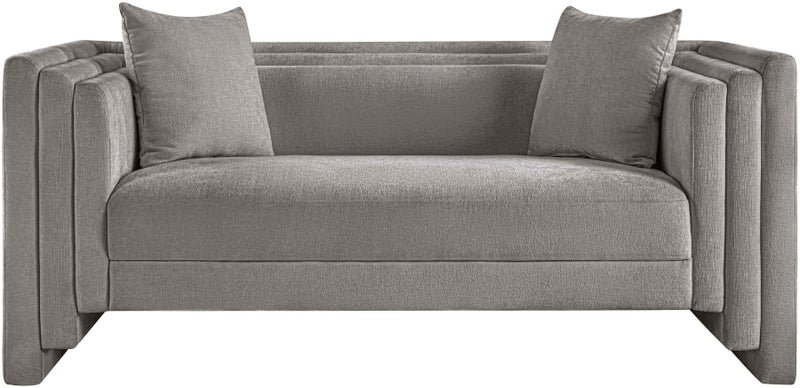 Everett 67" Chenille Fabric Upholstered Loveseat in Grey - 44068Grey-L