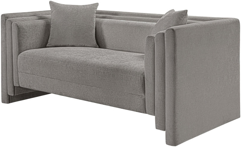 Everett 67" Chenille Fabric Upholstered Loveseat in Grey - 44068Grey-L