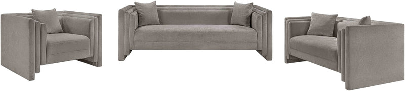 Everett 67" Chenille Fabric Upholstered Loveseat in Grey - 44068Grey-L