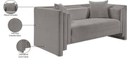 Everett 67" Chenille Fabric Upholstered Loveseat in Grey - 44068Grey-L