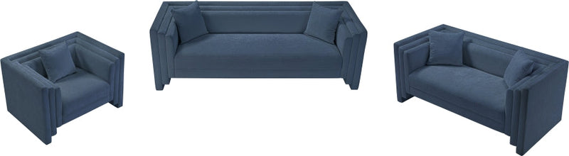 Everett 67" Chenille Fabric Upholstered Loveseat in Light Blue - 44068LtBlu-L
