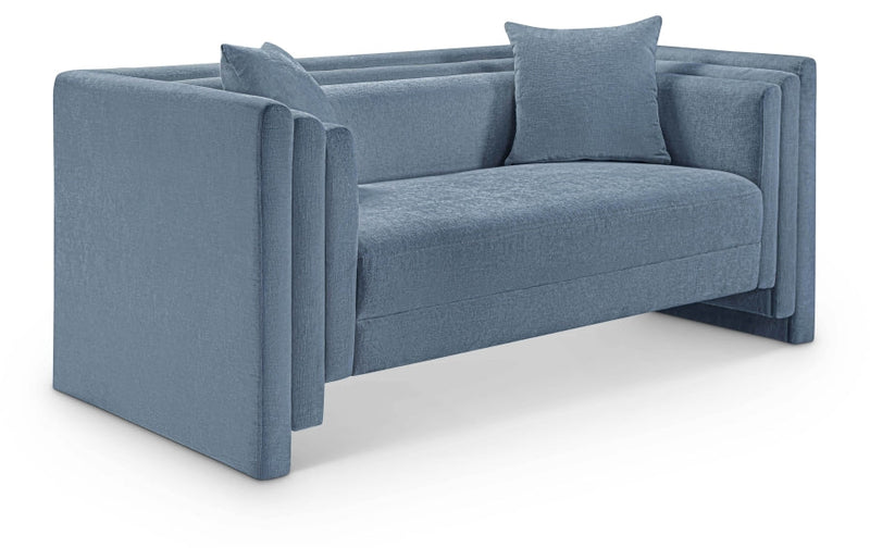 Everett 67" Chenille Fabric Upholstered Loveseat in Light Blue - 44068LtBlu-L