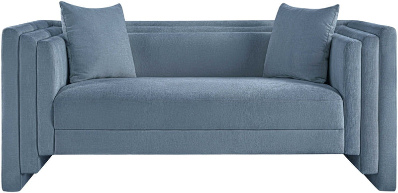 Everett 67" Chenille Fabric Upholstered Loveseat in Light Blue - 44068LtBlu-L
