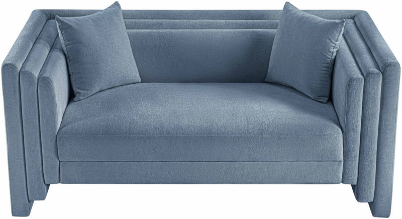 Everett 67" Chenille Fabric Upholstered Loveseat in Light Blue - 44068LtBlu-L