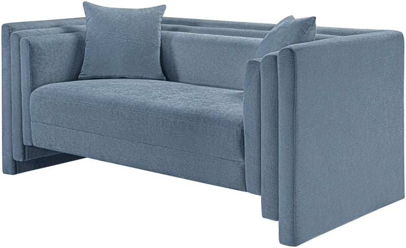 Everett 67" Chenille Fabric Upholstered Loveseat in Light Blue - 44068LtBlu-L