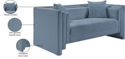 Everett 67" Chenille Fabric Upholstered Loveseat in Light Blue - 44068LtBlu-L
