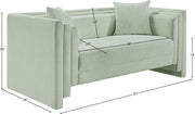 Everett 67" Chenille Fabric Upholstered Loveseat in Mint - 44068Mint-L
