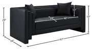 Everett 67" Vegan Leather Upholstered Loveseat in Black - 44067Black-L