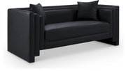Everett 67" Vegan Leather Upholstered Loveseat in Black - 44067Black-L