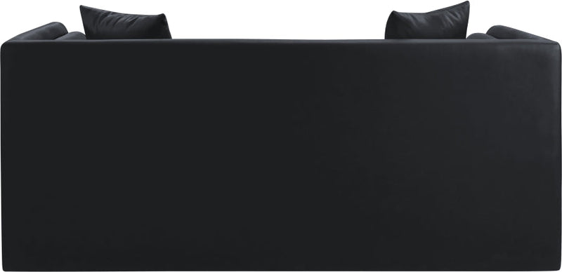 Everett 67" Vegan Leather Upholstered Loveseat in Black - 44067Black-L