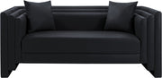 Everett 67" Vegan Leather Upholstered Loveseat in Black - 44067Black-L