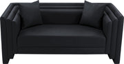 Everett 67" Vegan Leather Upholstered Loveseat in Black - 44067Black-L