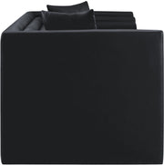 Everett 67" Vegan Leather Upholstered Loveseat in Black - 44067Black-L