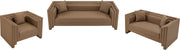 Everett 67" Vegan Leather Upholstered Loveseat in Brown - 44067Brown-L