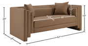 Everett 67" Vegan Leather Upholstered Loveseat in Brown - 44067Brown-L