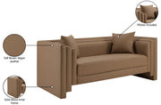 Everett 67" Vegan Leather Upholstered Loveseat in Brown - 44067Brown-L