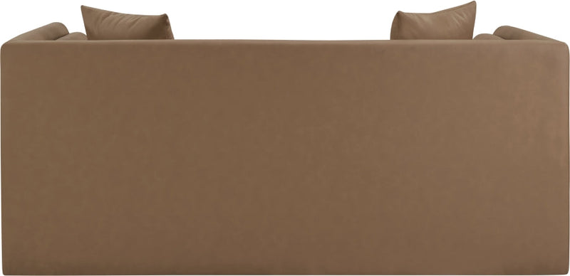 Everett 67" Vegan Leather Upholstered Loveseat in Brown - 44067Brown-L
