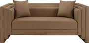 Everett 67" Vegan Leather Upholstered Loveseat in Brown - 44067Brown-L