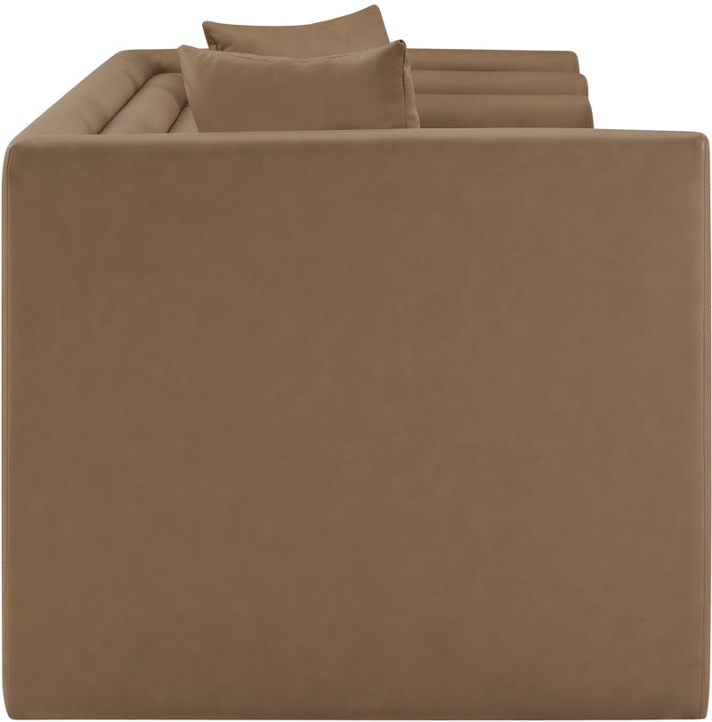 Everett 67" Vegan Leather Upholstered Loveseat in Brown - 44067Brown-L