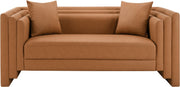 Everett 67" Vegan Leather Upholstered Loveseat in Cognac - 44067Cognac-L