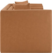Everett 67" Vegan Leather Upholstered Loveseat in Cognac - 44067Cognac-L