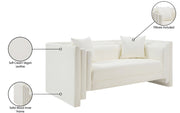 Everett 67" Vegan Leather Upholstered Loveseat in Cream - 44067Cream-L