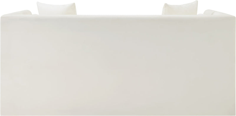Everett 67" Vegan Leather Upholstered Loveseat in Cream - 44067Cream-L