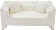 Everett 67" Vegan Leather Upholstered Loveseat in Cream - 44067Cream-L